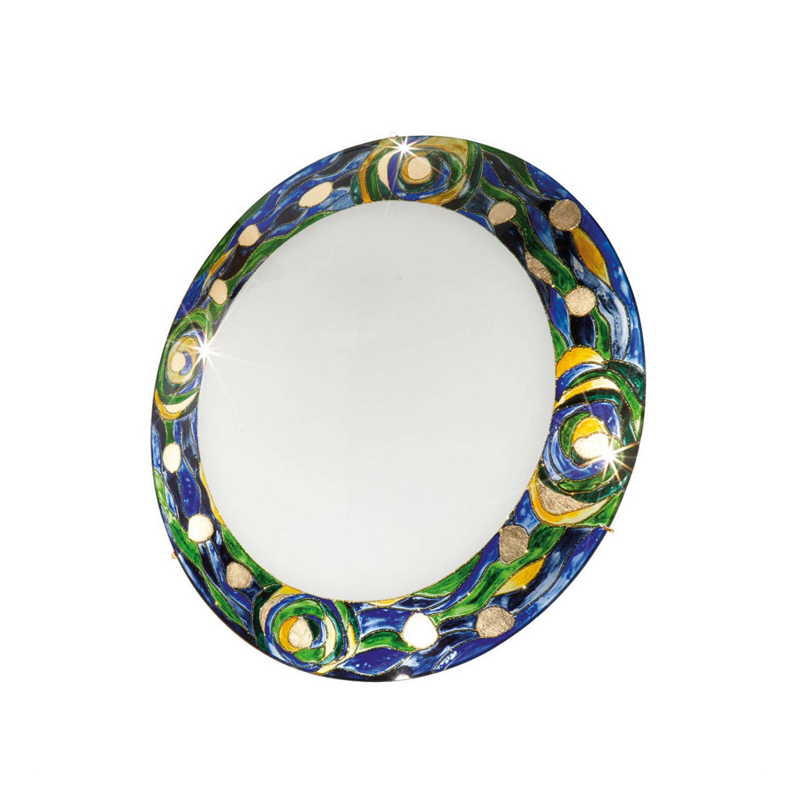 Kolarz Plafonieră Serena albastru Ø 40 cm metal/glass - Camera de zi / sufragerie - design - albastru alb - Sticlă