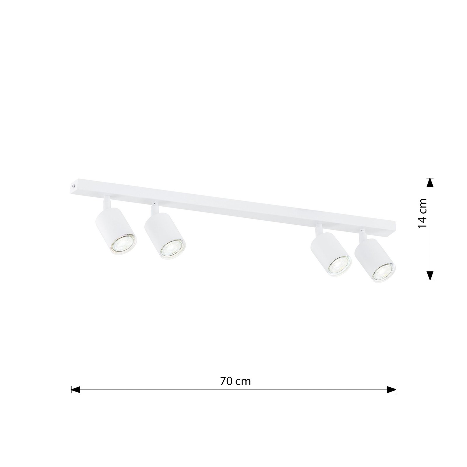 Φωτιστικό οροφής Flash, λευκό, 4-φωτο, μεταλλικό