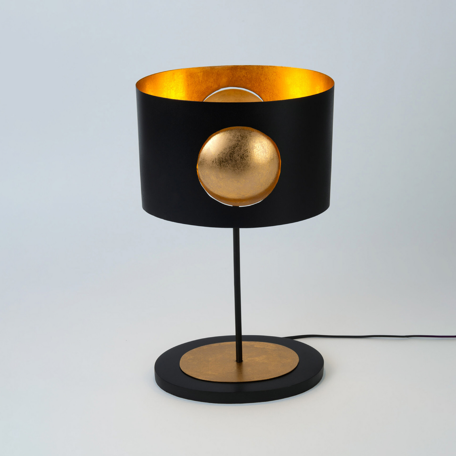 Bordlampe AURORA OVAL, svart, høyde 47 cm, metall, 2x G9