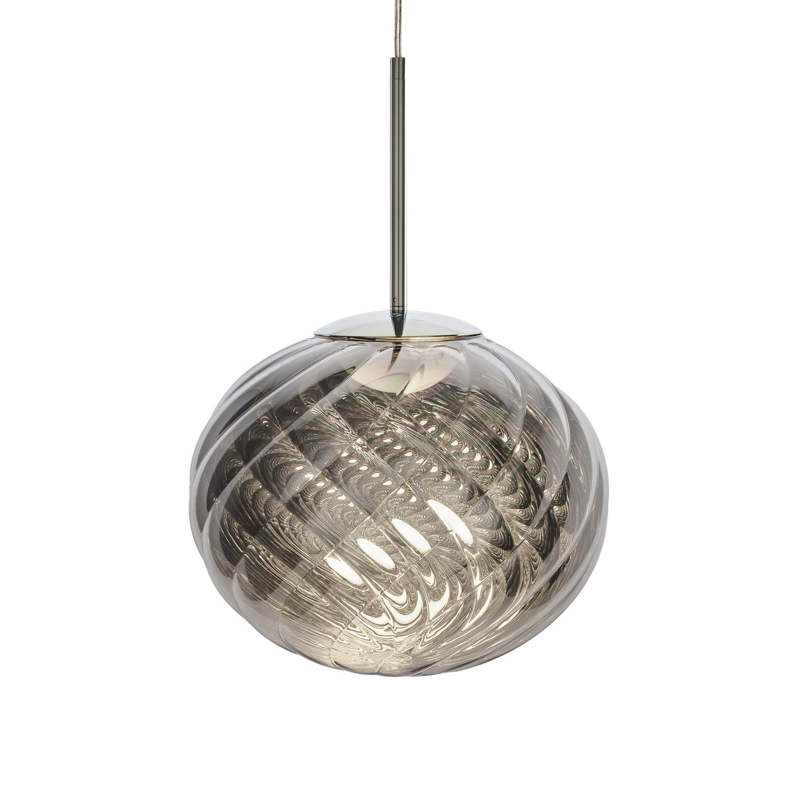 Candeeiro suspenso LED Whirl da Tom Dixon, prateado, 30 cm, plástico, regulável Candeeiro suspenso LED Whirl da Tom Dixon, prateado, 30 cm, plástico, regulável