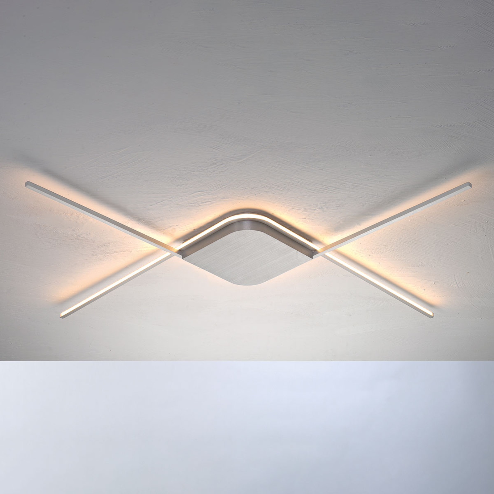 BOPP Bopp Less - LED ceiling light, aluminium, for Living / Dining Room, aluminium, 31 W, energy efficiency: A+, L: 97 cm, W: 97 cm, H: 4 cm