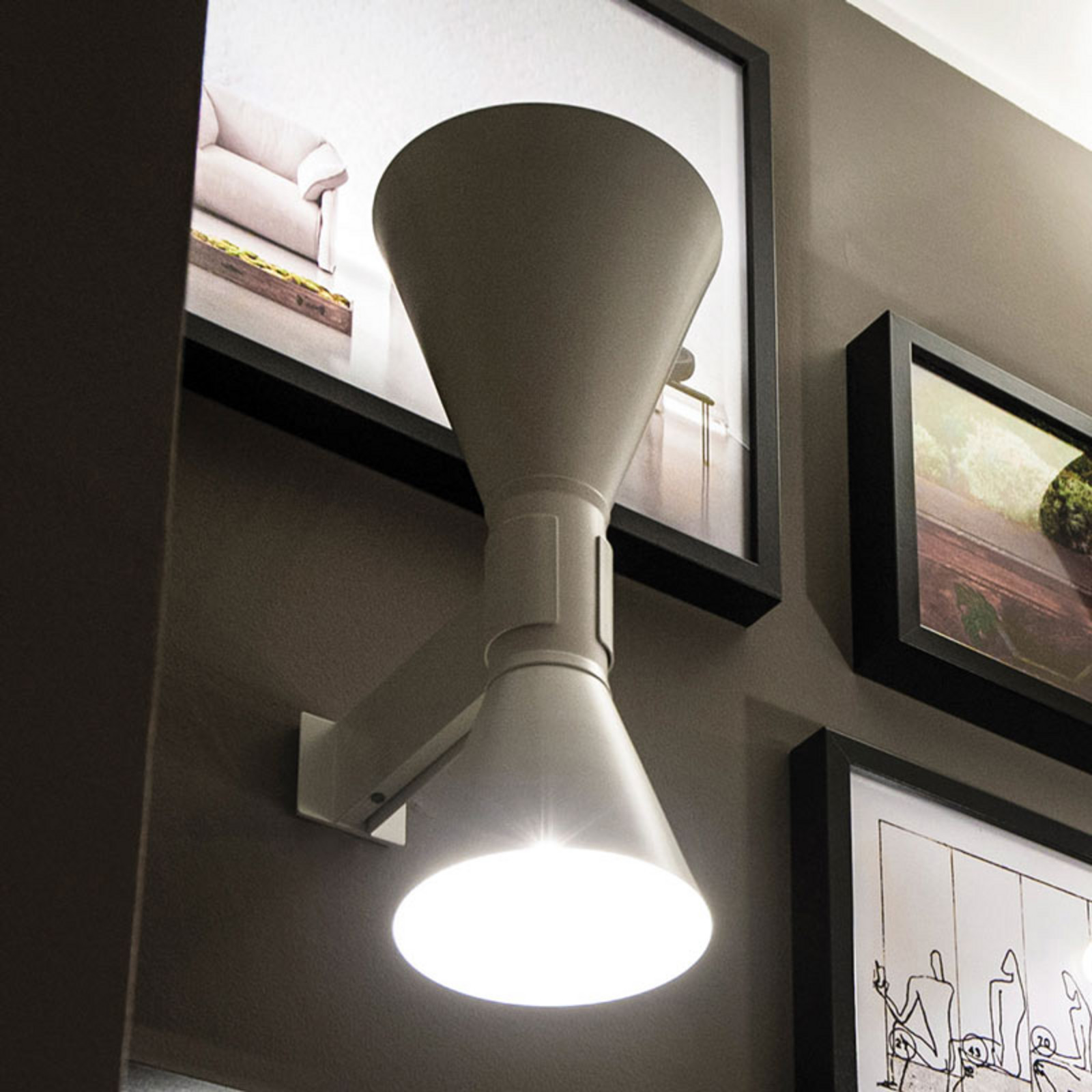 Nemo Aplică de perete Applique de Marseille gri mat - Camera de zi / sufragerie - Metal