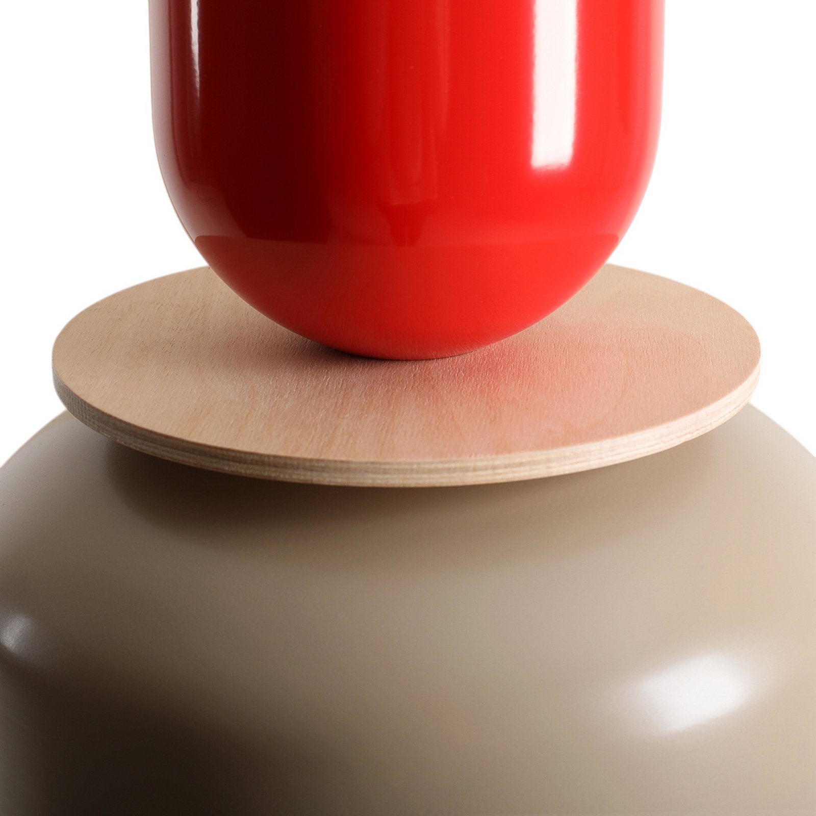 Hängeleuchte Uto, beige/rot, Ø 30 cm, Metall