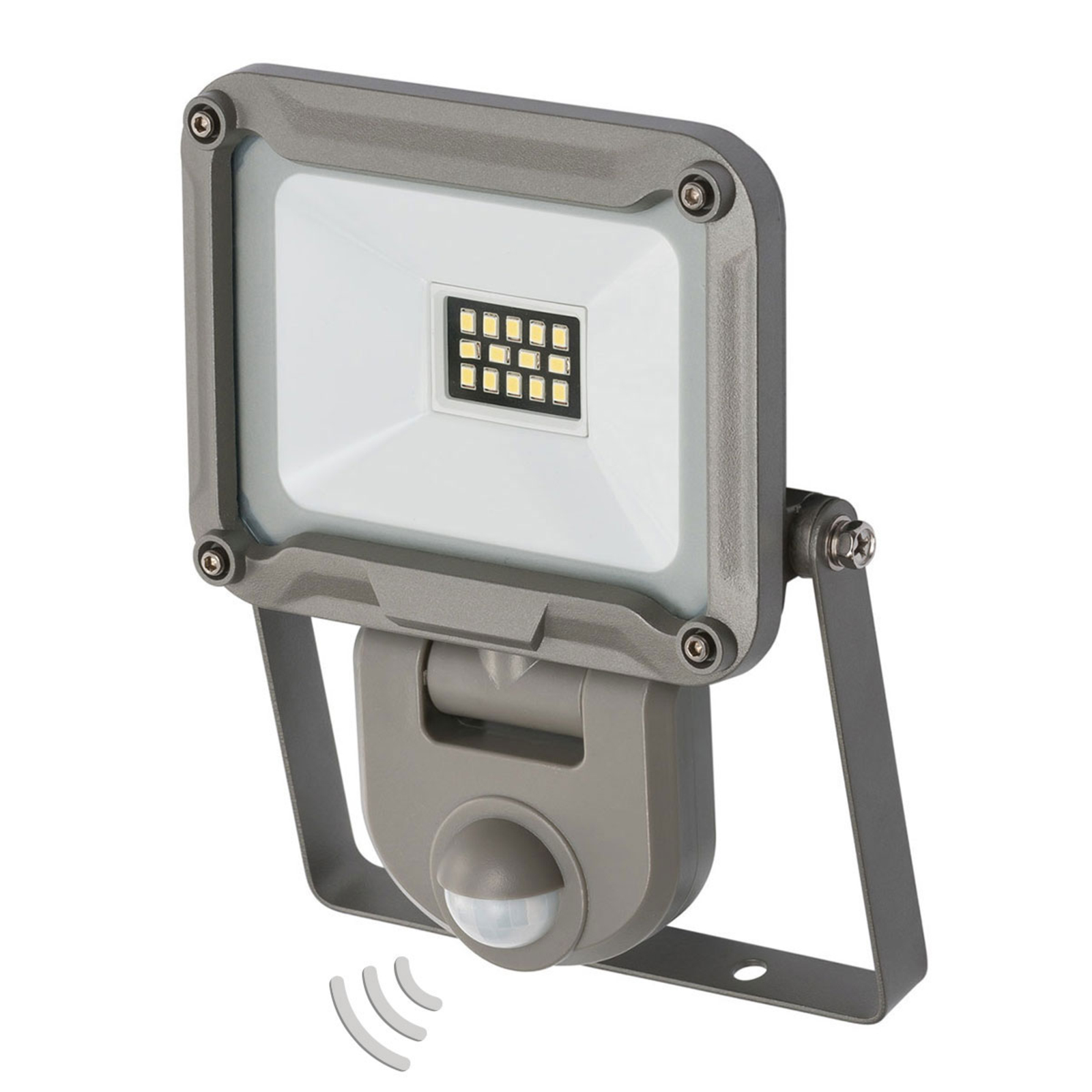 Brenenstuhl Jaro LED outdoor spotlight with sensor IP44 10 W, aluminium, security glass, 10 W, energy efficiency: A+, W: 13.8 cm, H: 17.4 cm