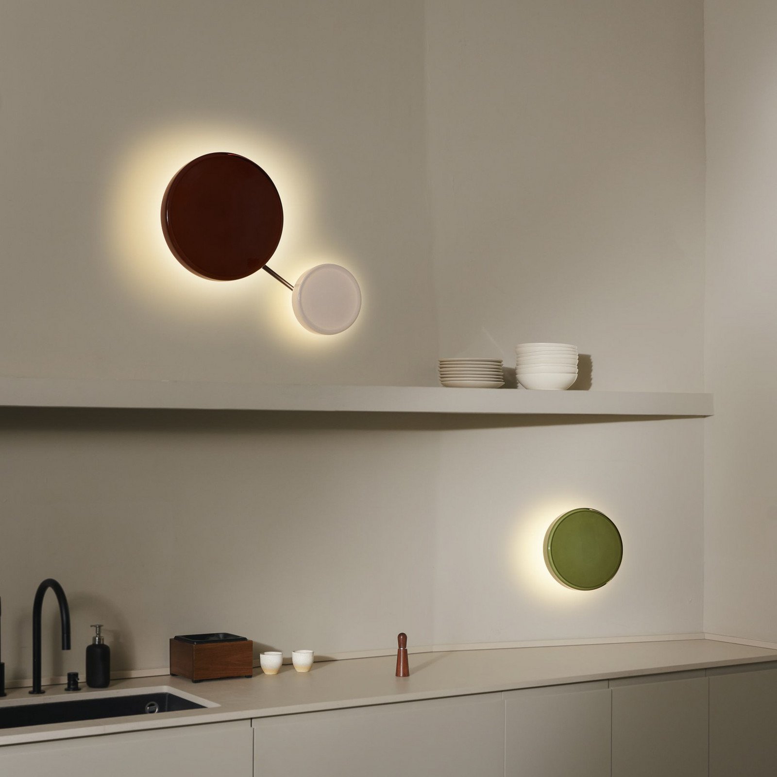 MARSET aplică de perete LED Caramel opal Ø 22 cm TRIAC sticlă - Camera de zi / sufragerie - Design - opal negru