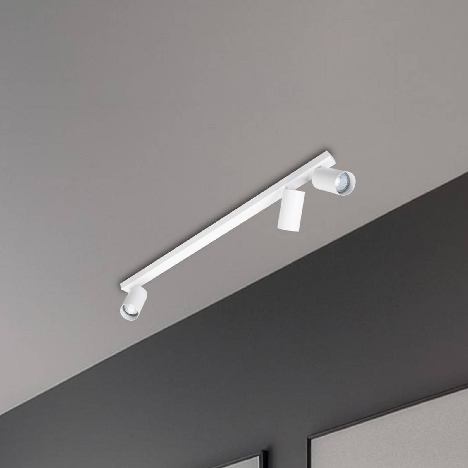 Deckenspot Hero, weiß, 3-flammig, 70 cm, Metall, GU10 günstig online kaufen