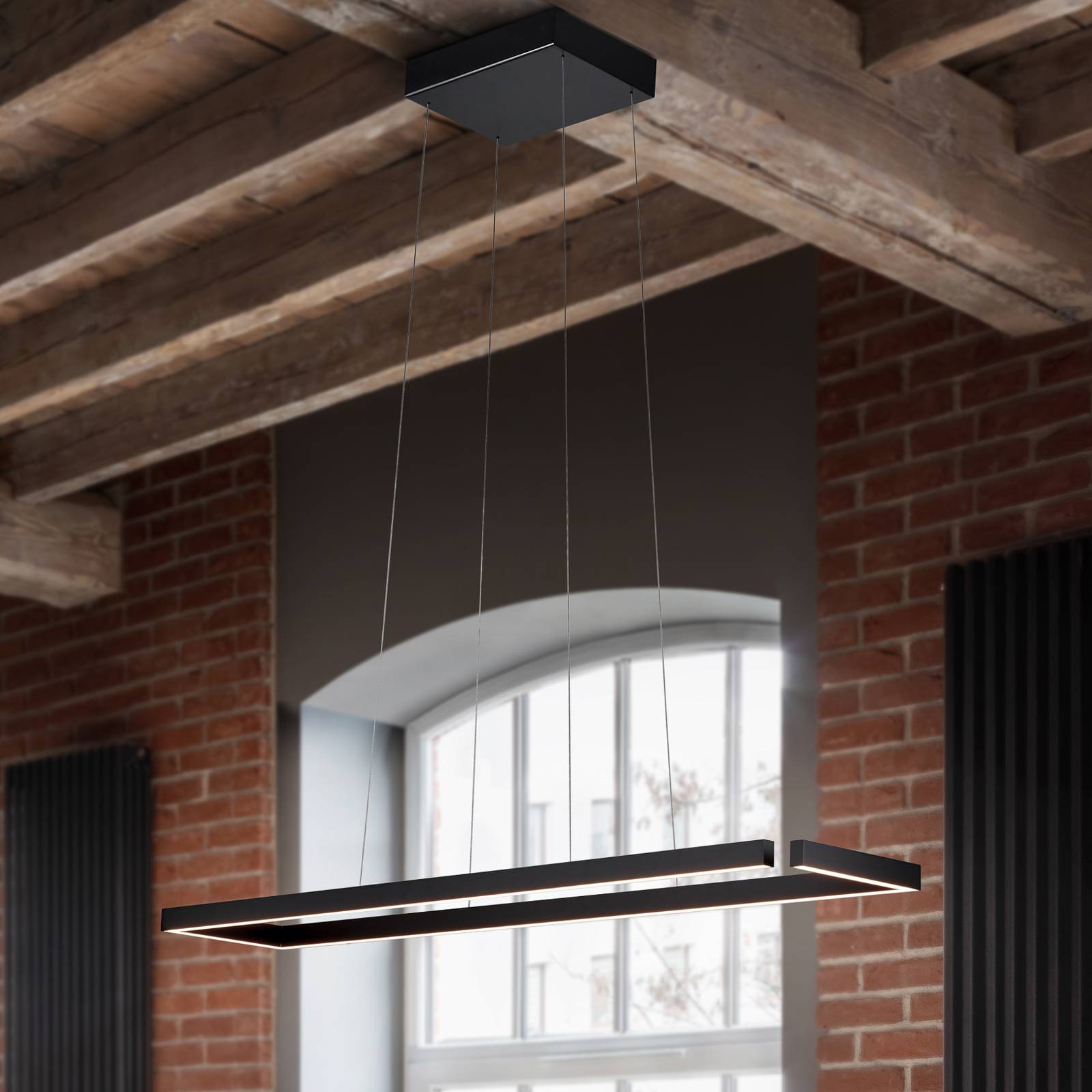 Knapstein Suspension LED Marisa-100 noir mat 100 x20cm