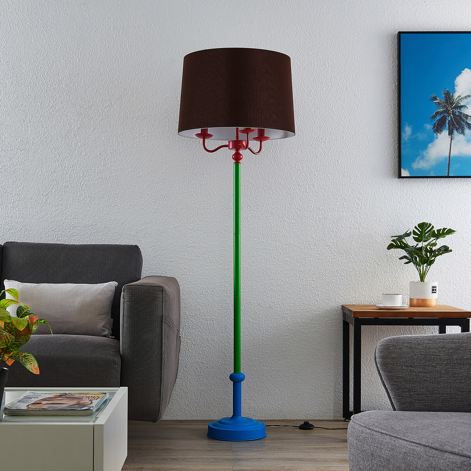 multicoloured floor lamp