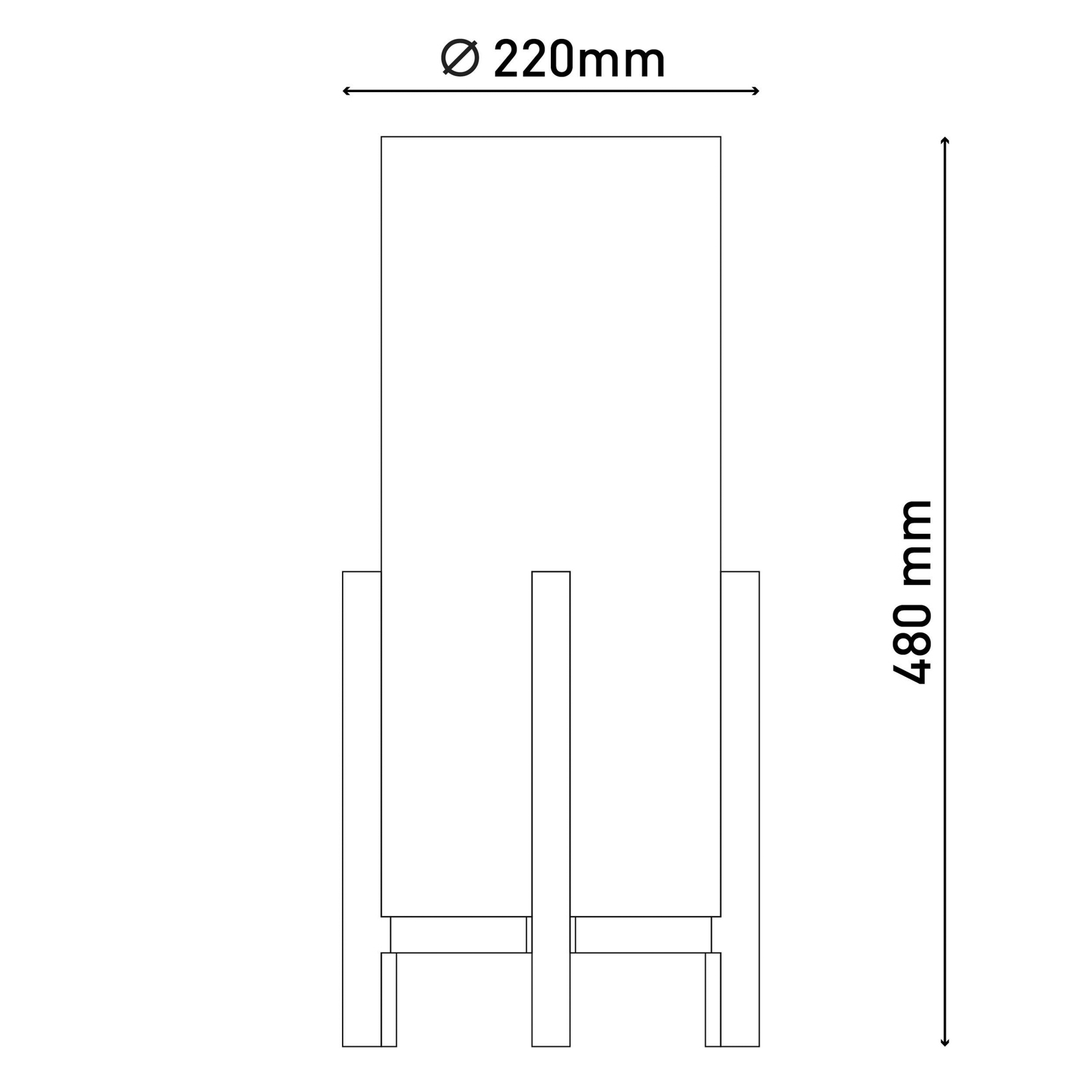 LED-Tischleuchte Madita, Höhe 48 cm, natur/leinen