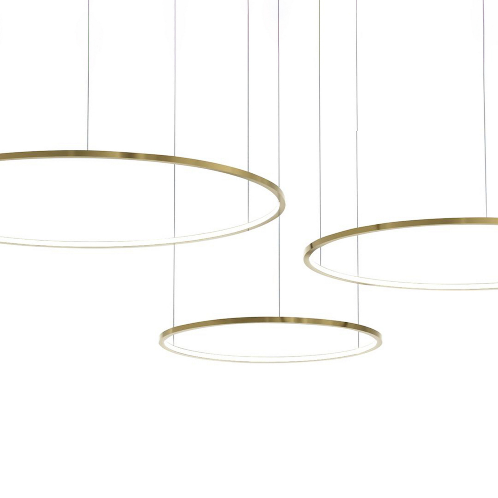 LED-Hängeleuchte Saturno, goldfarben, 3-fl., Metall, 4.000 K