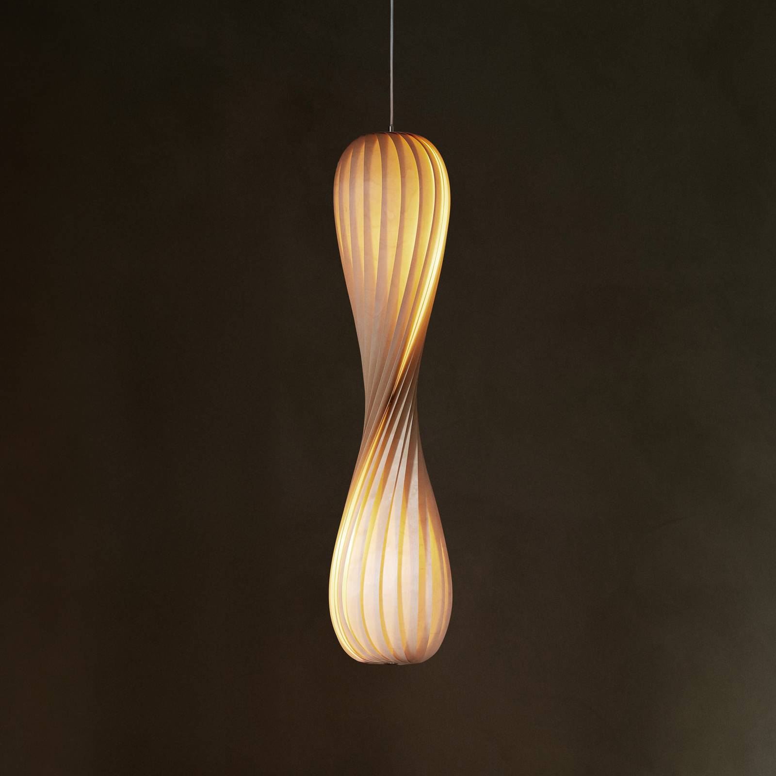 Żyrandol Tom Rossau TR7, drewno brzozowe, wysokość 112 cm, E27
