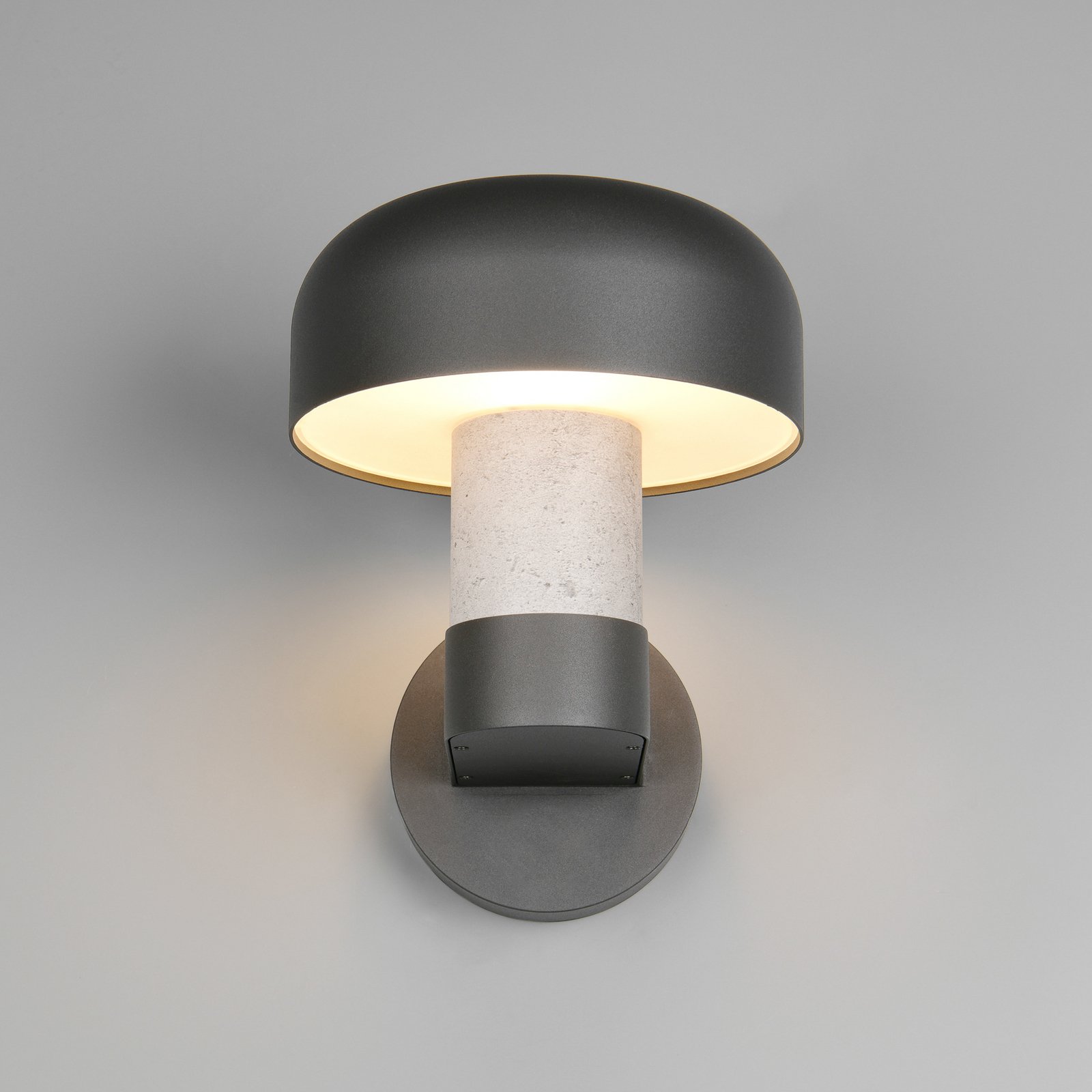Fraser outdoor wall light, grey/concrete look, aluminium, IP54, E27