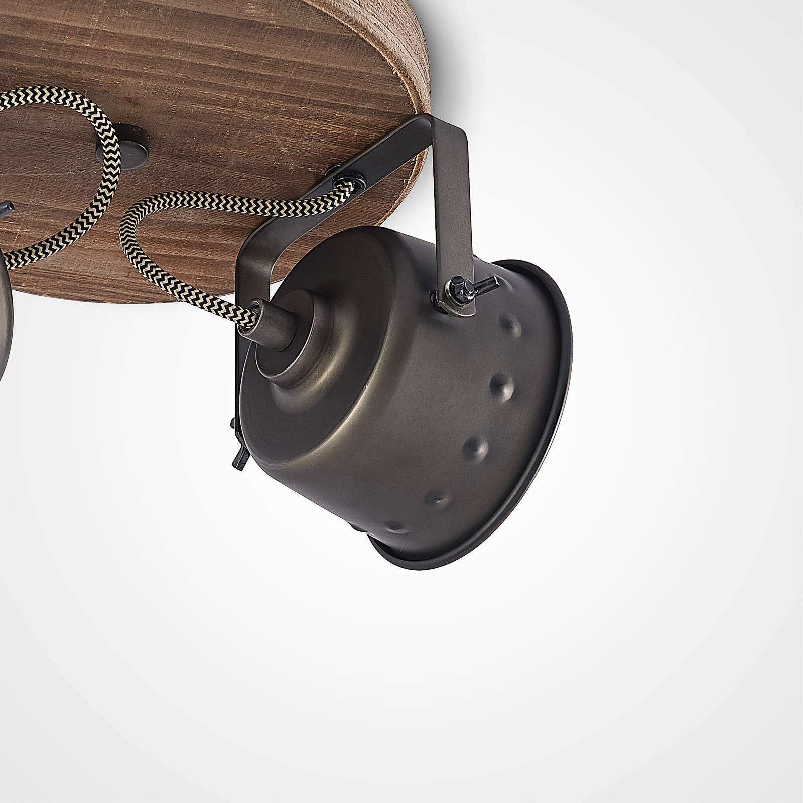 Lindby loftspot Rubinjo, Ø 32cm, 2 lyskilder, træ, metal