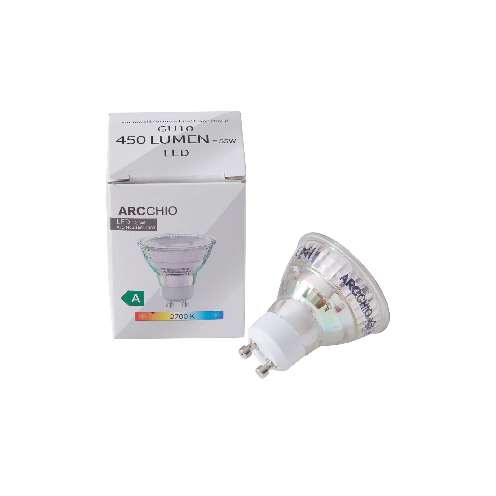 Arcchio ampoule LED GU10 2,5W 2700K 450lm verre set de 2 pièces
