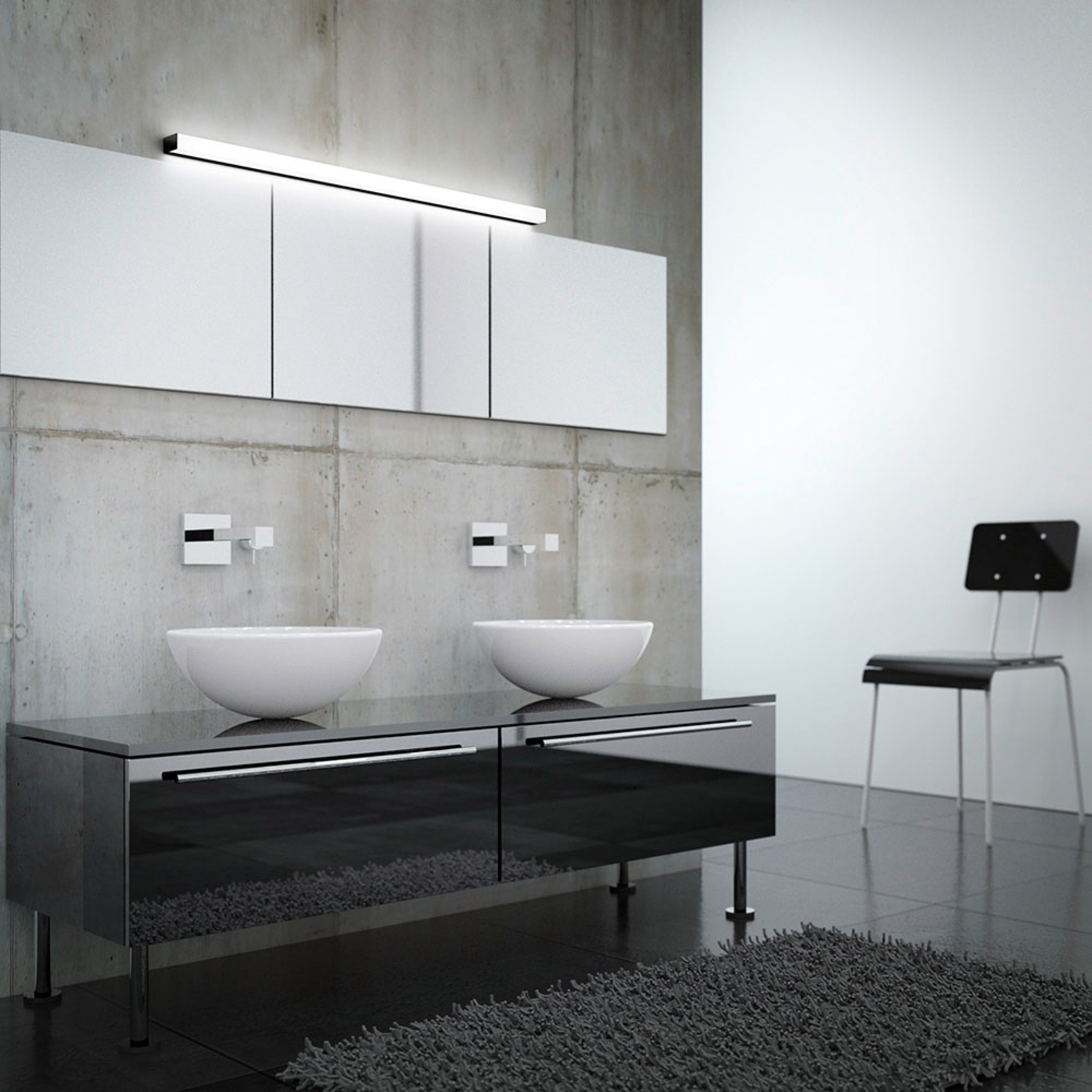 Helestra Lado LED-Spiegellampe schwarz