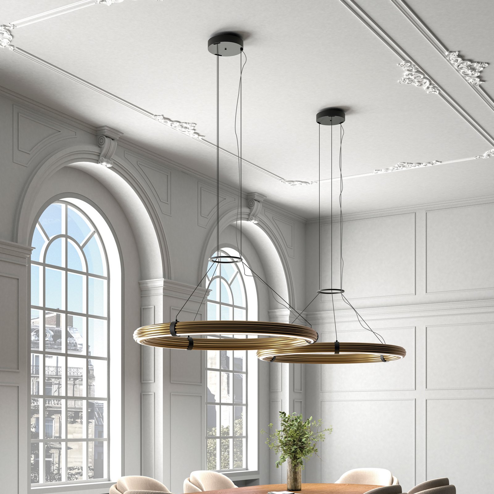 Elli LED-Pendelleuchte, gold, Ø 107,5 cm - Aromas del Campo