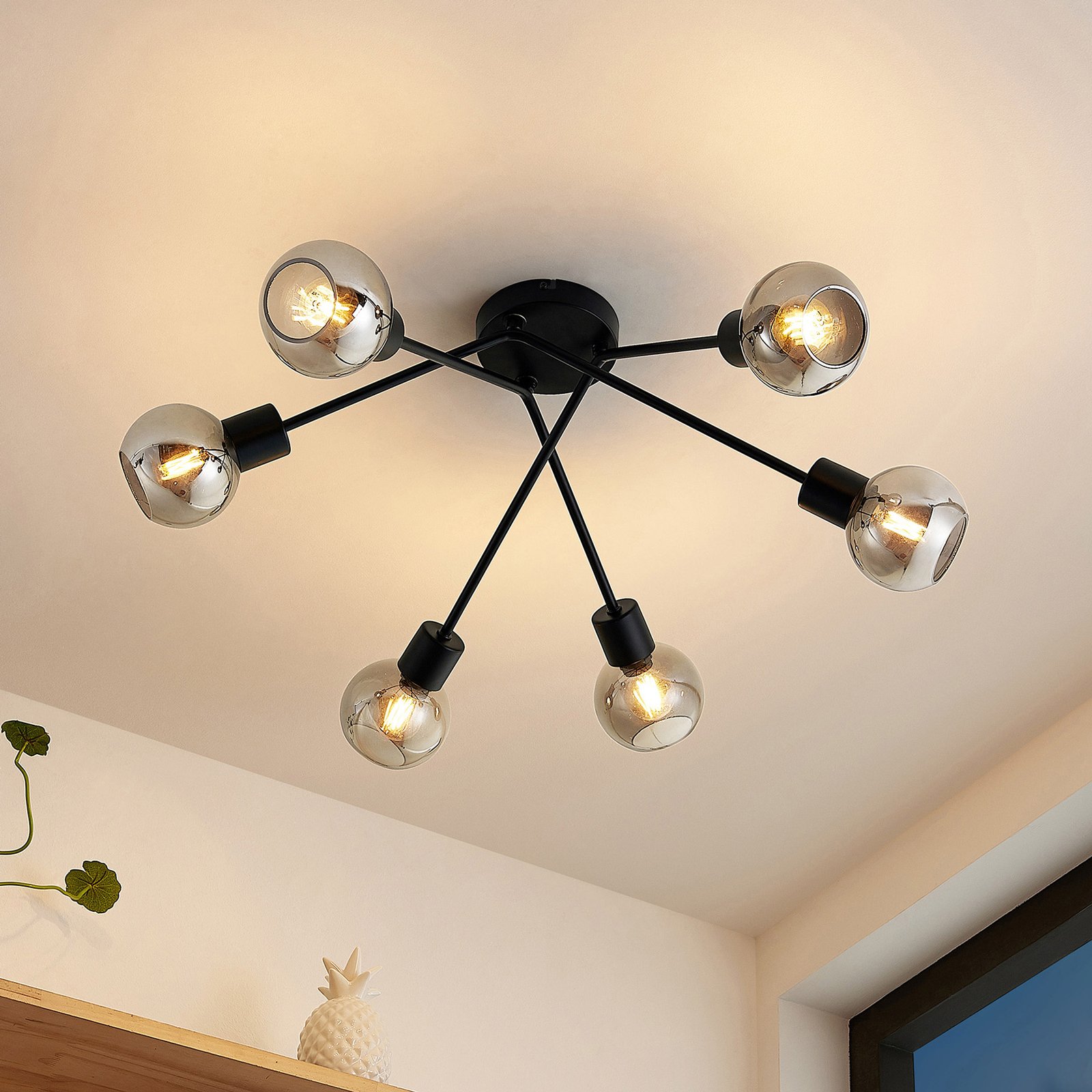 Lioma 6 Plafondlamp Black - Lindby
