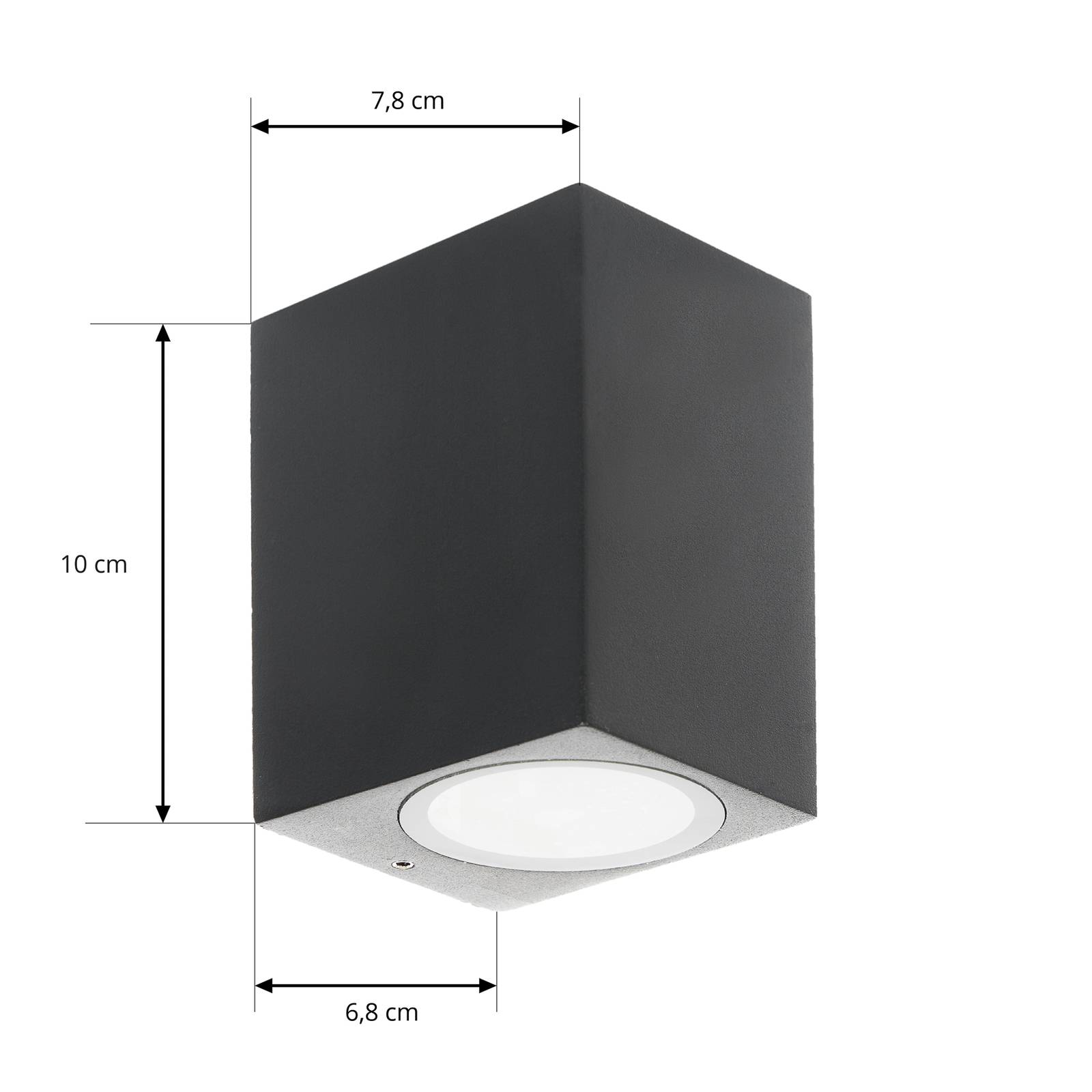 Prios udendørs væglampe Tetje sort kantet 10 cm sæt af 4