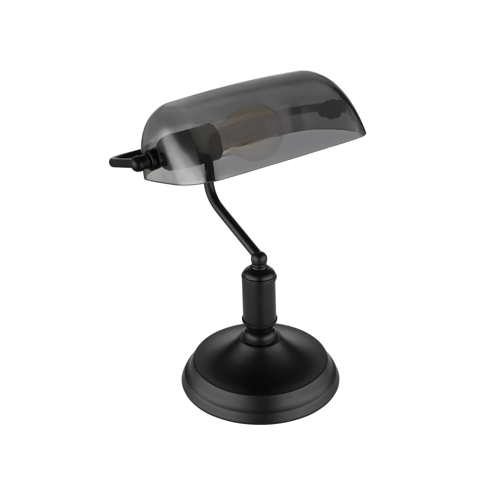 Antička stolna lampa, boje dima/mat crna, visina 37 cm