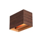 LED wall light Muro 3365, wood look, angular, G9, 2,700 K
