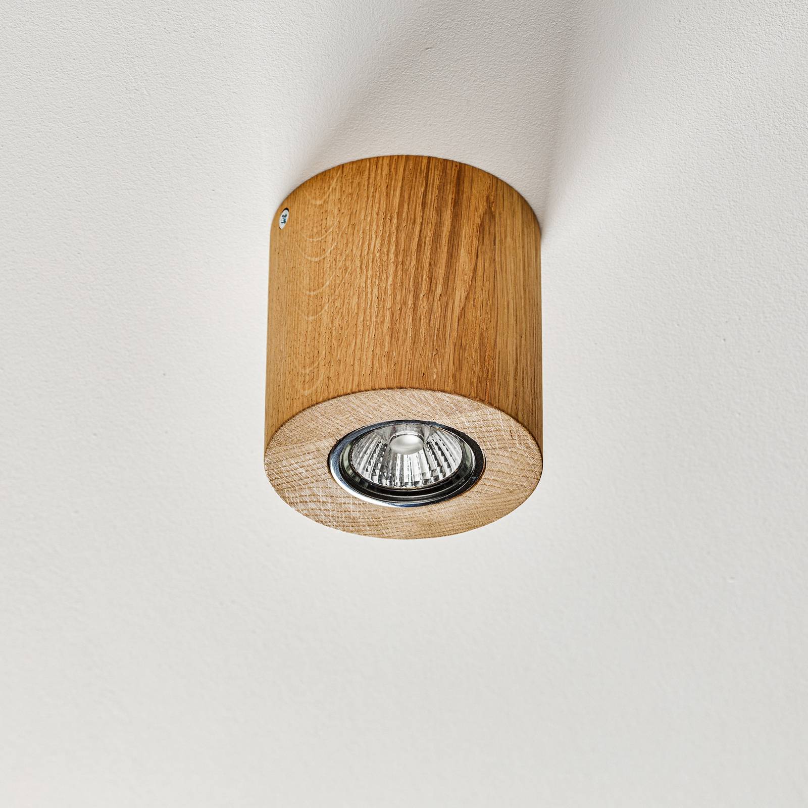spot-light plafonnier wooddream à 1 lampe, chêne, rond