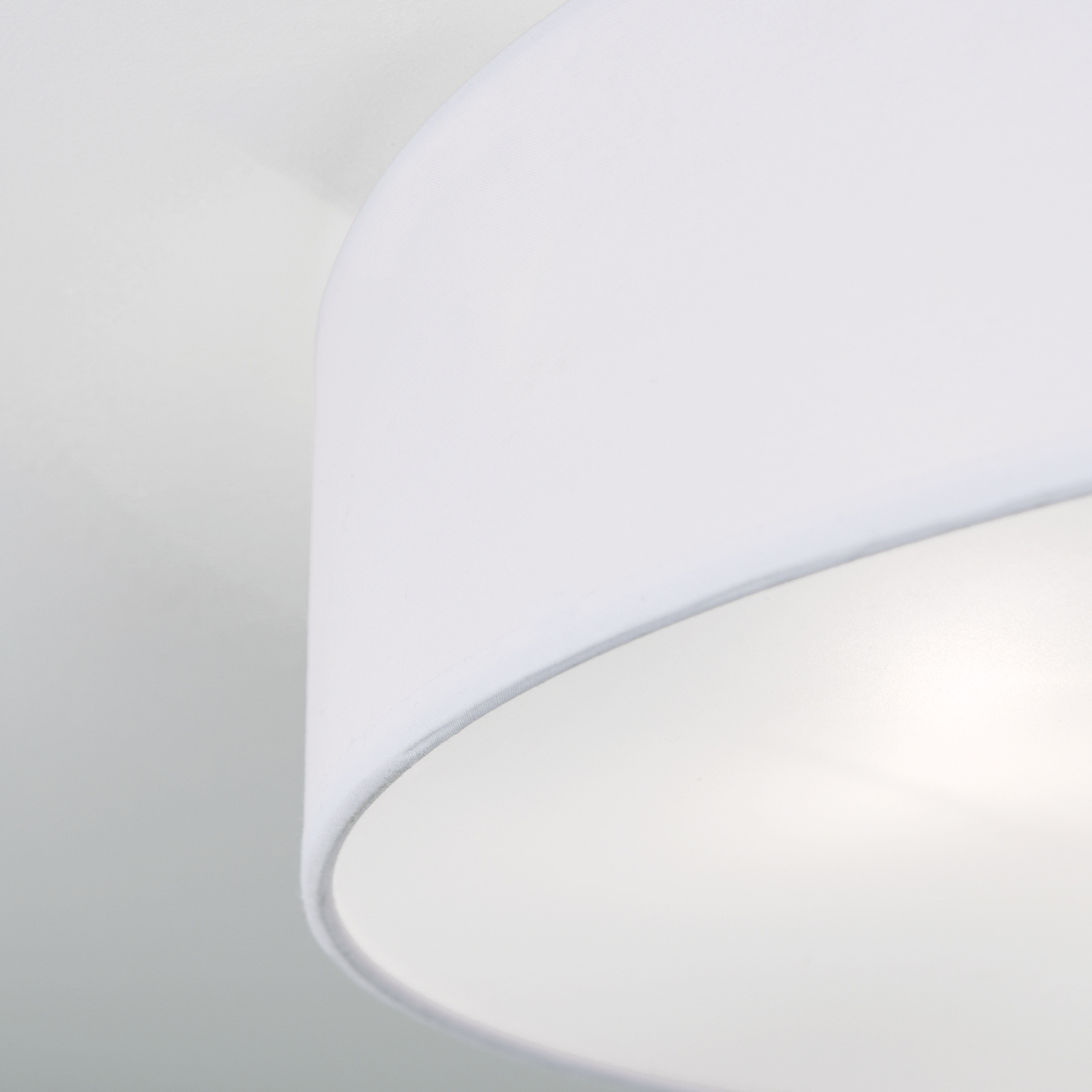 Φωτιστικό οροφής Ufo με λινό κάλυμμα, λευκό