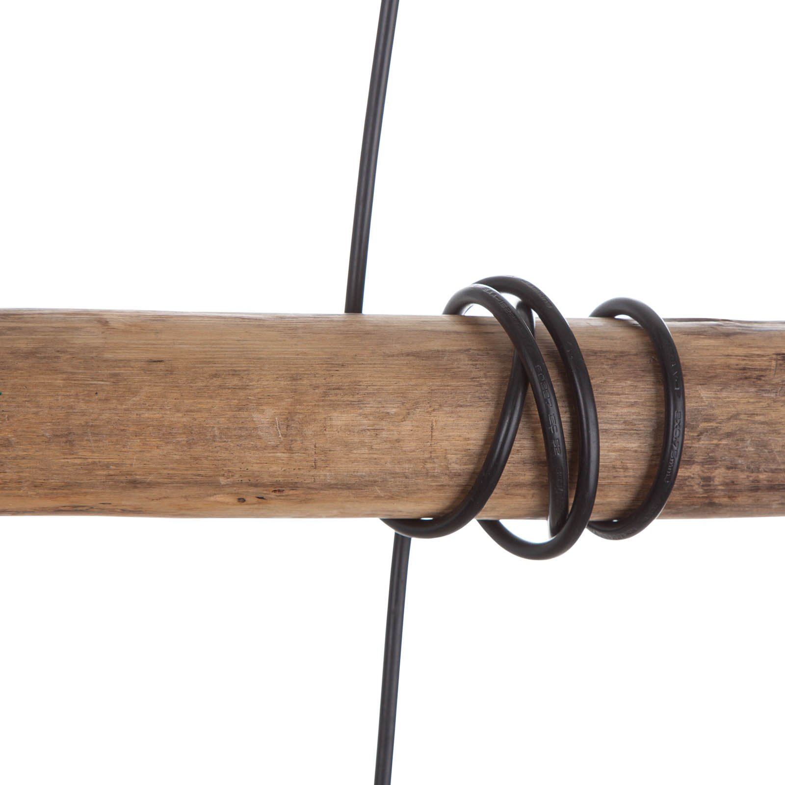 Pendelleuchte Jaro mit Holzbalken, vierflammig