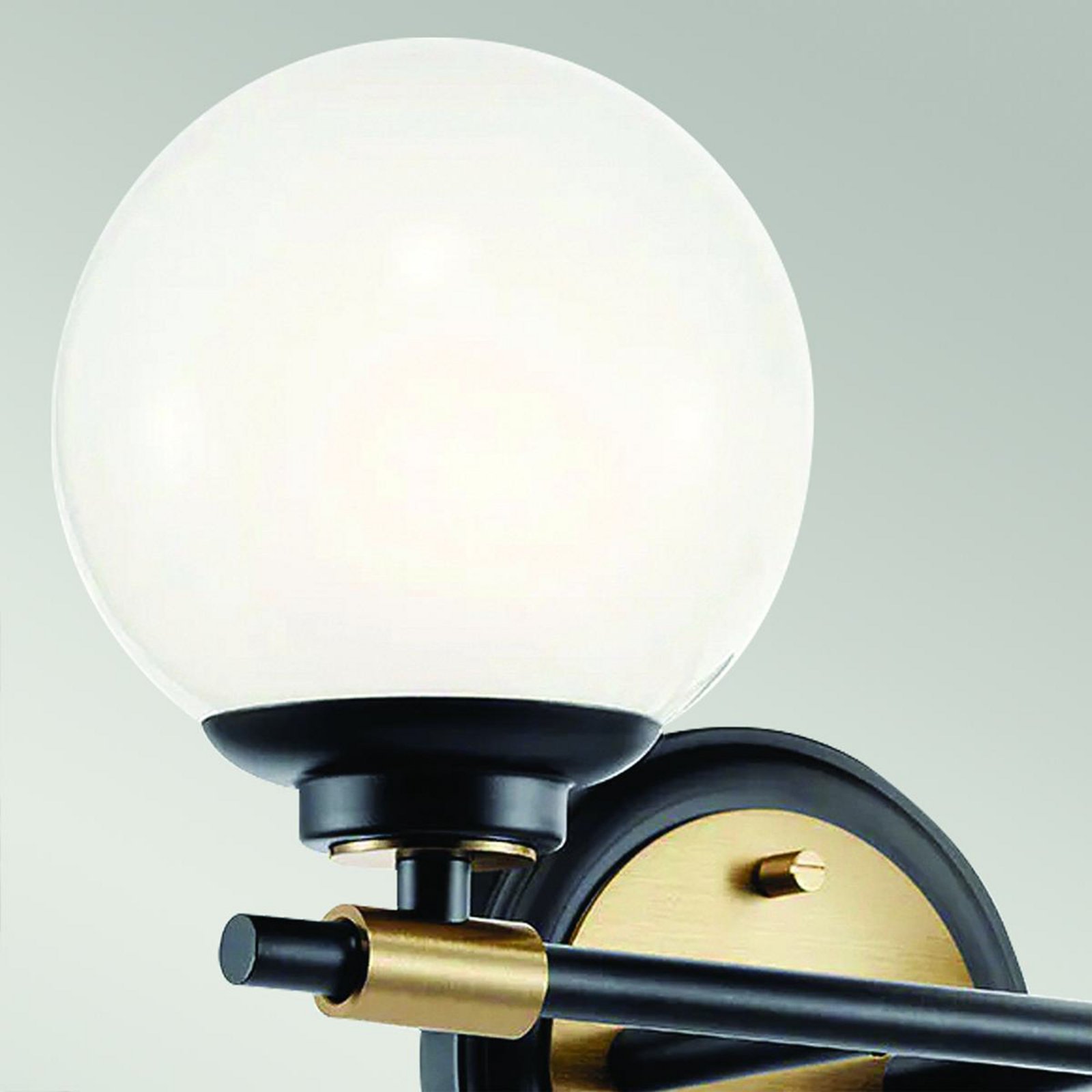 Applique Benno 2 nero-bronzo, bianco IP44 acciaio vetro G9