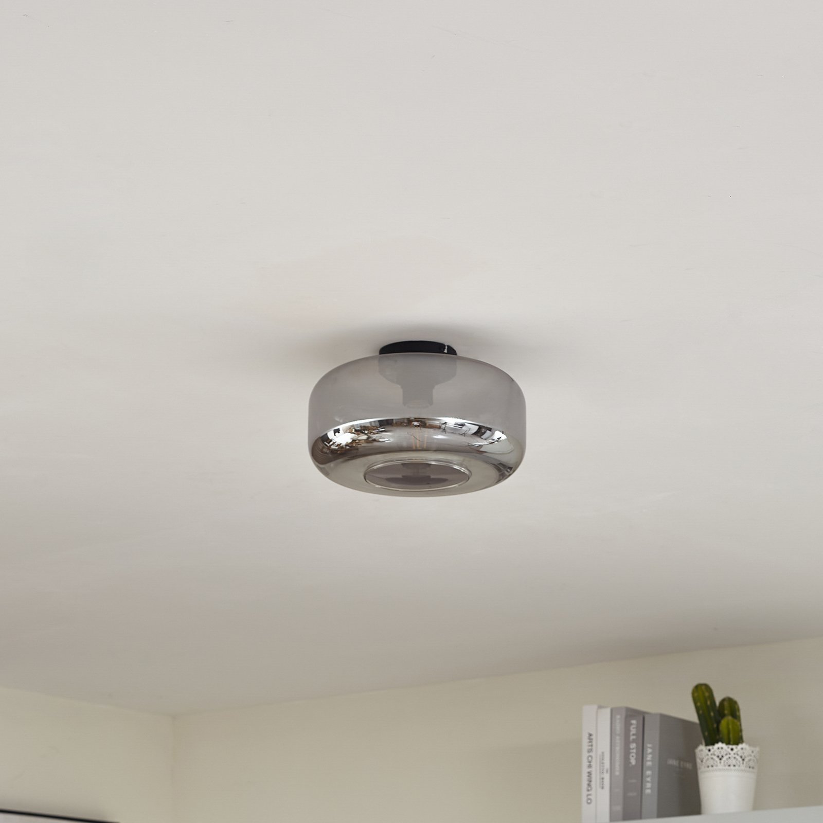 Hildur Deckenleuchte rauchgrau Ø 28,5 cm Glas - Lindby