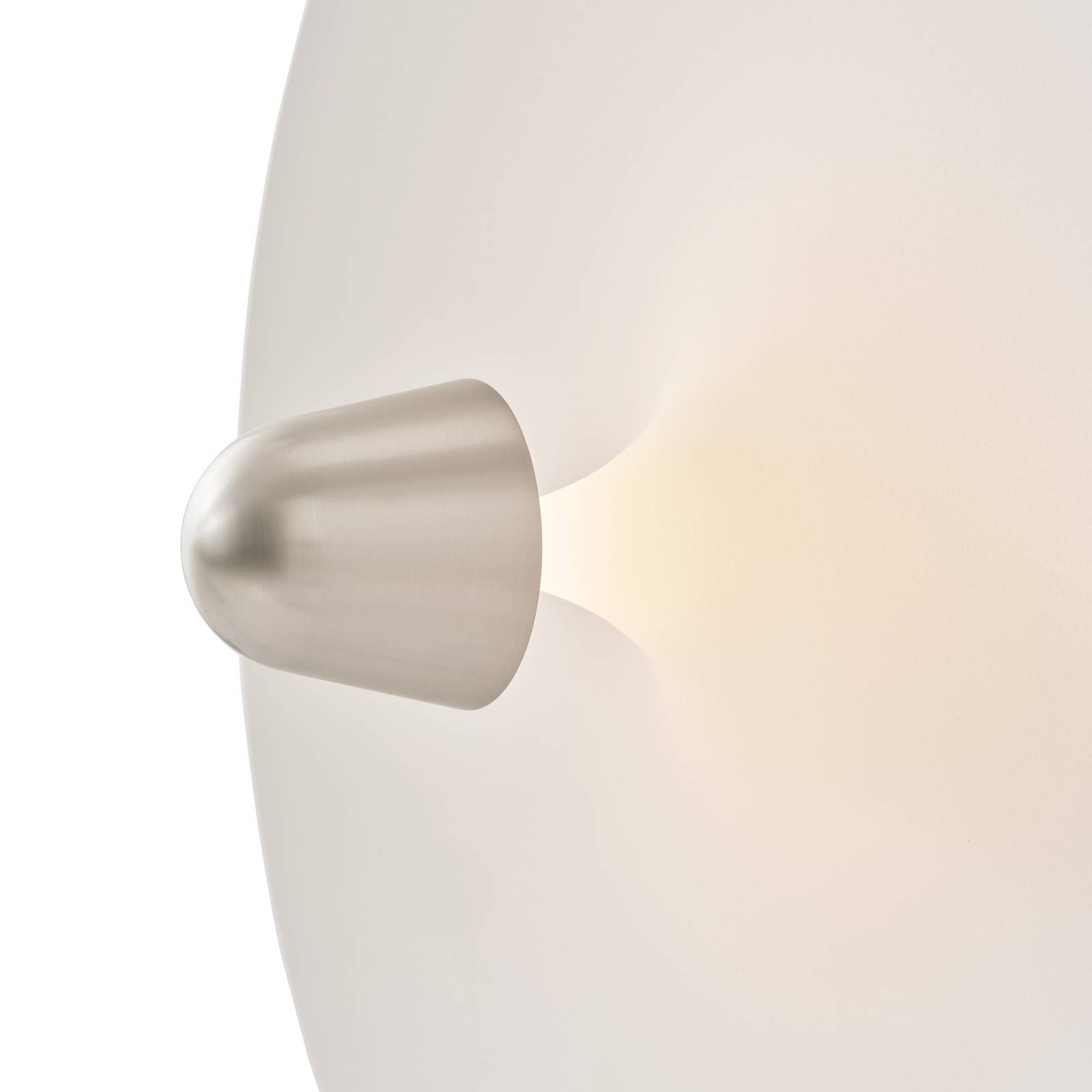New Works LED wandlamp Kantarell, nikkel/wit, Ø 55 cm