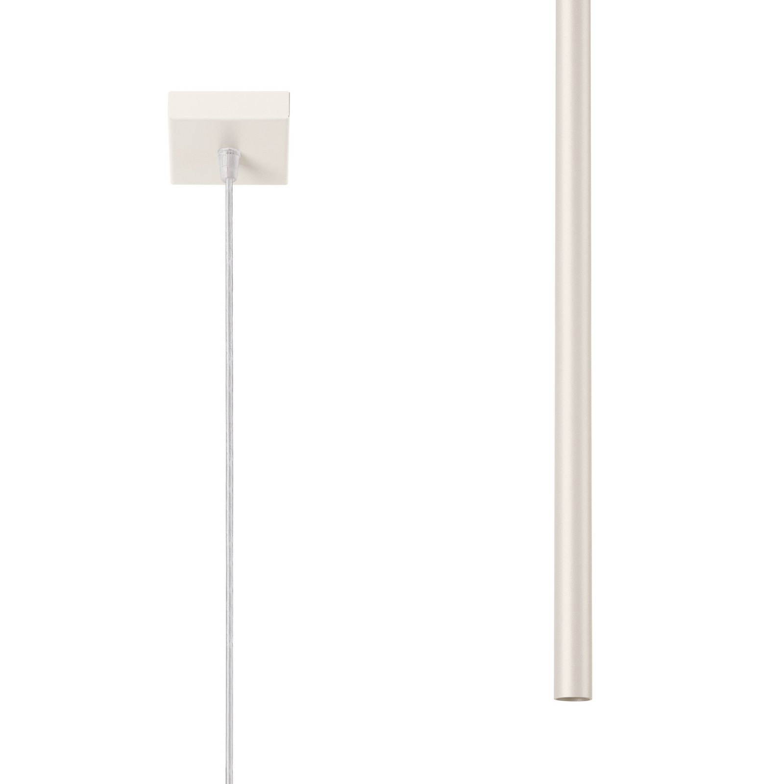 Candeeiro suspenso Pastelo, bege, Ø 2 cm, aço, 3 lâmpadas.