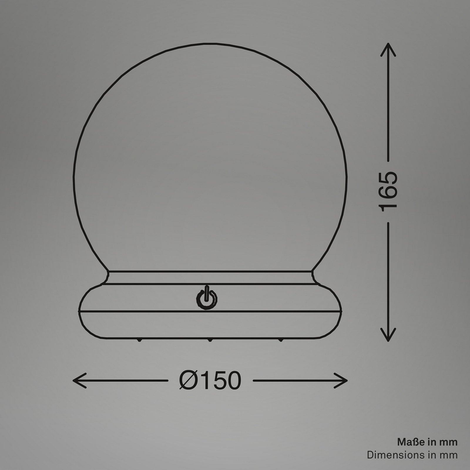 LED акумулаторна настолна лампа LUSTRO, бяла, Ø 15 cm, RGBW, touchdim