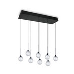 Lámpara colgante LED Calista, cromada, longitud 90 cm, metal/cristal, 8 luces