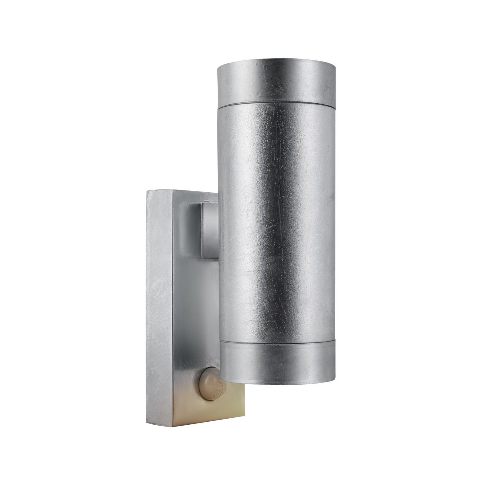 Tin Maxi Double Sensor outdoor wall lamp, galvanised, IP54, GU10