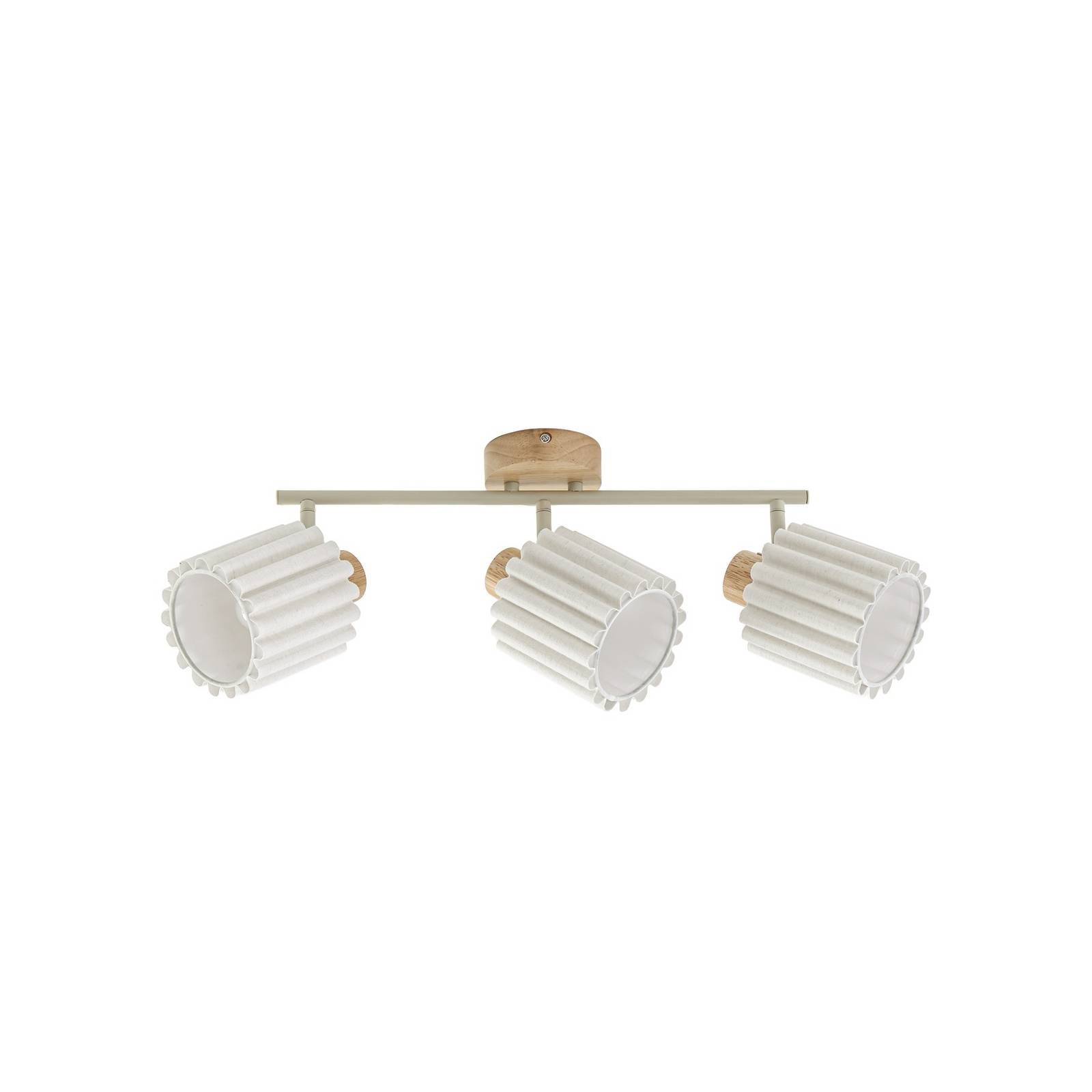 Lindby Deckenstrahler Shiloh, 3-flammig, natur/beige, Holz