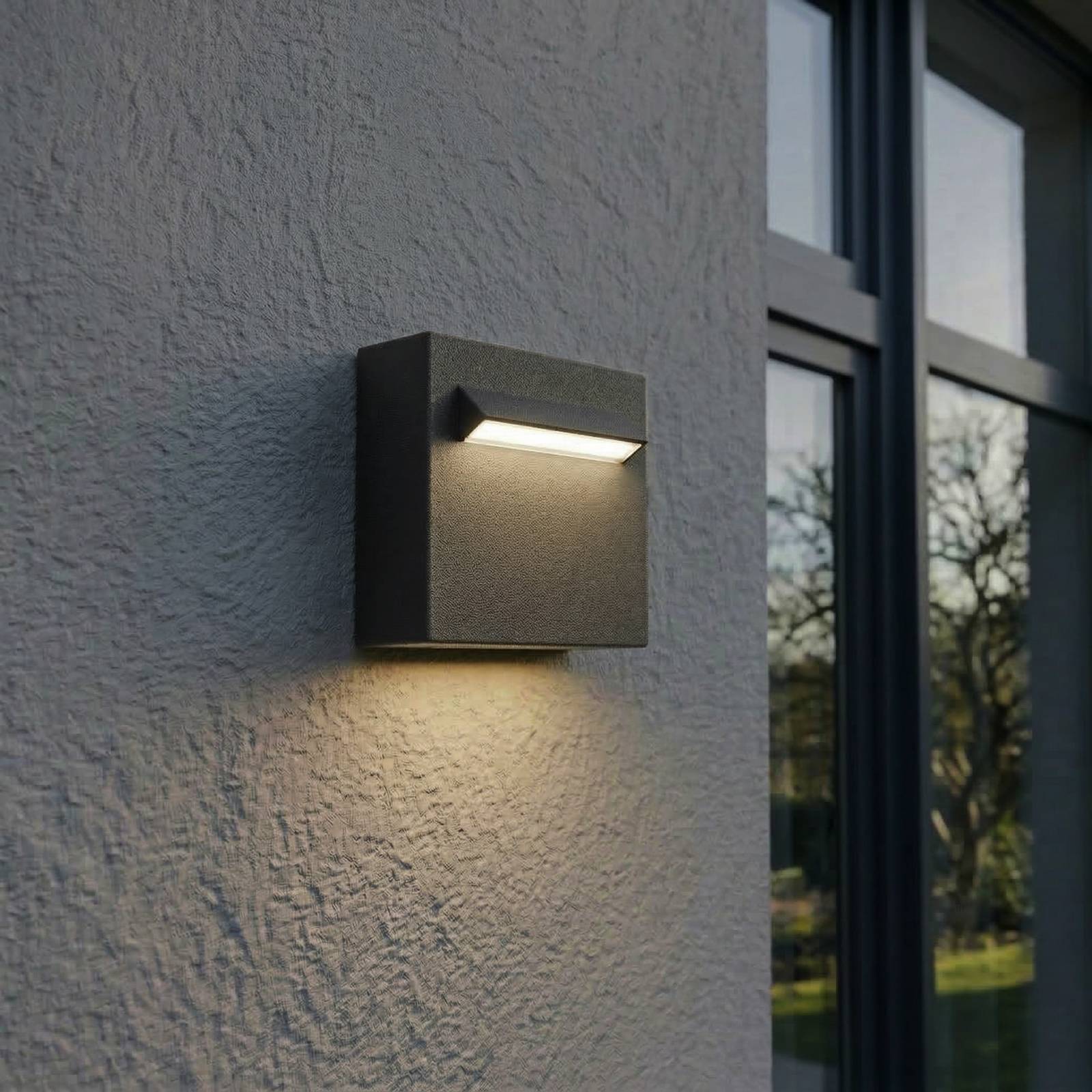 Kinkiet zewnętrzny LED Lucande Joril, 9,4 cm, czarny, IP65