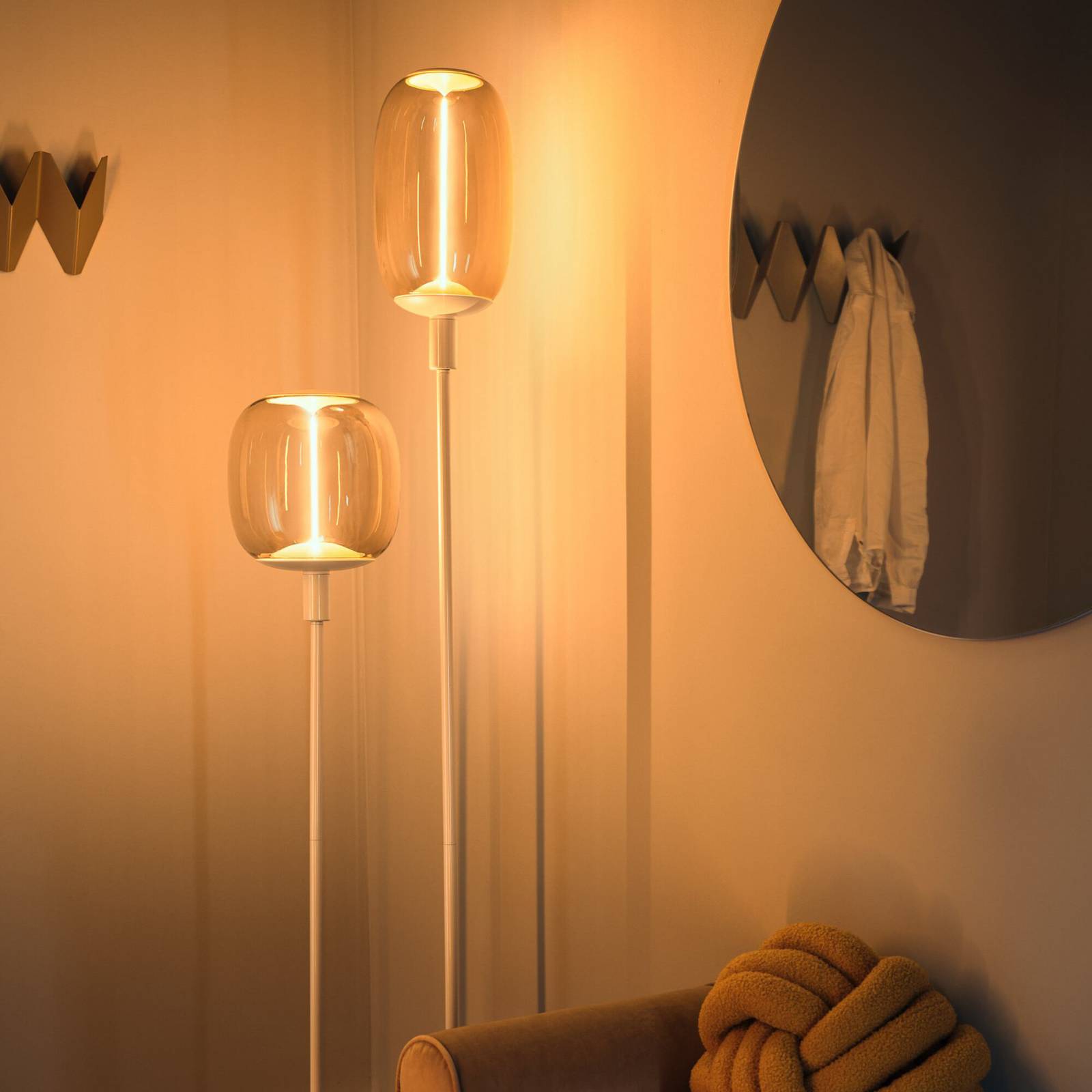 Lampa stojąca OSRAM DECOR STICK, beżowa, wysokość 146 cm, 2 x E27