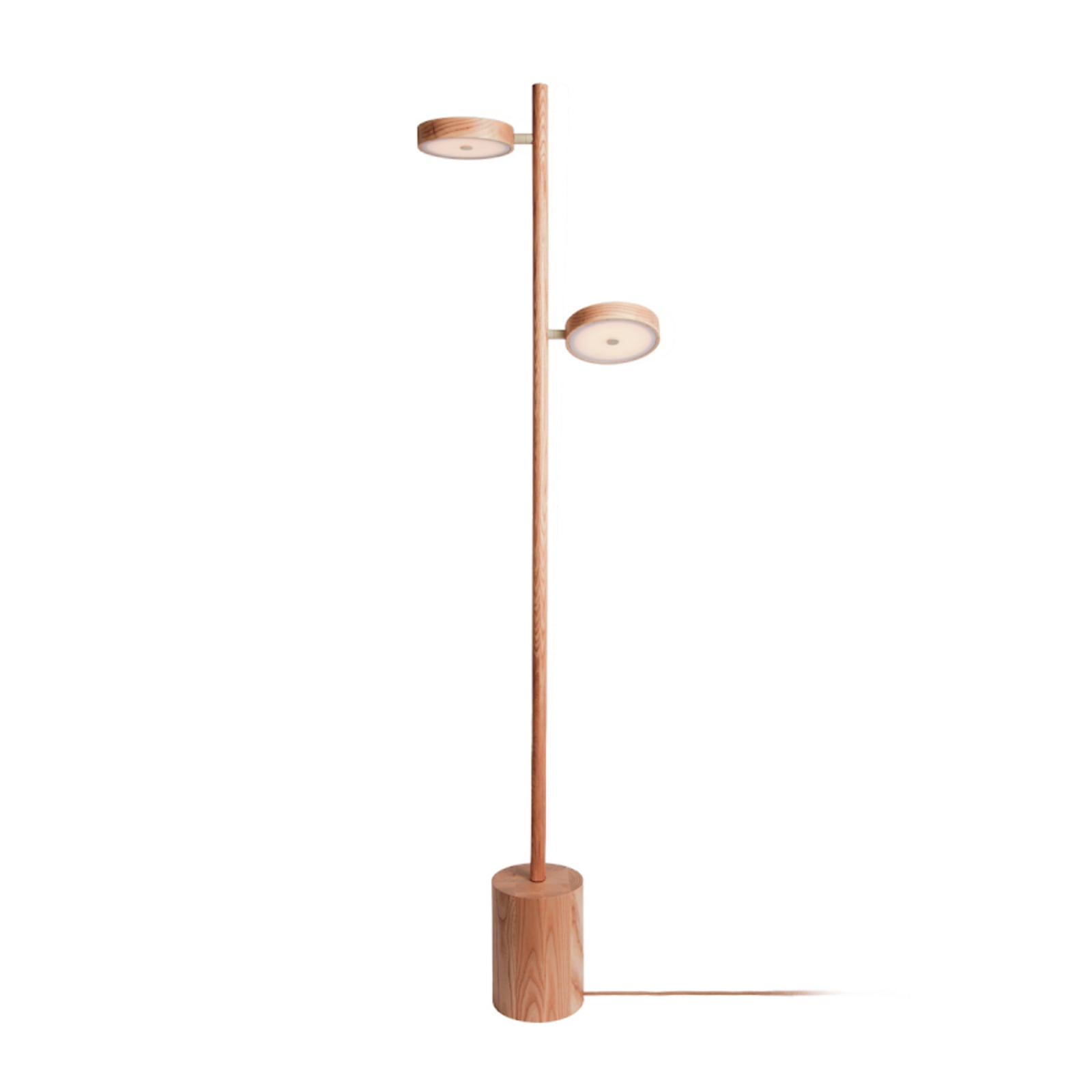 GOOD & MOJO LED-põrandalamp Okinawa, 2-osaline, naturaalne, 146 cm, puit