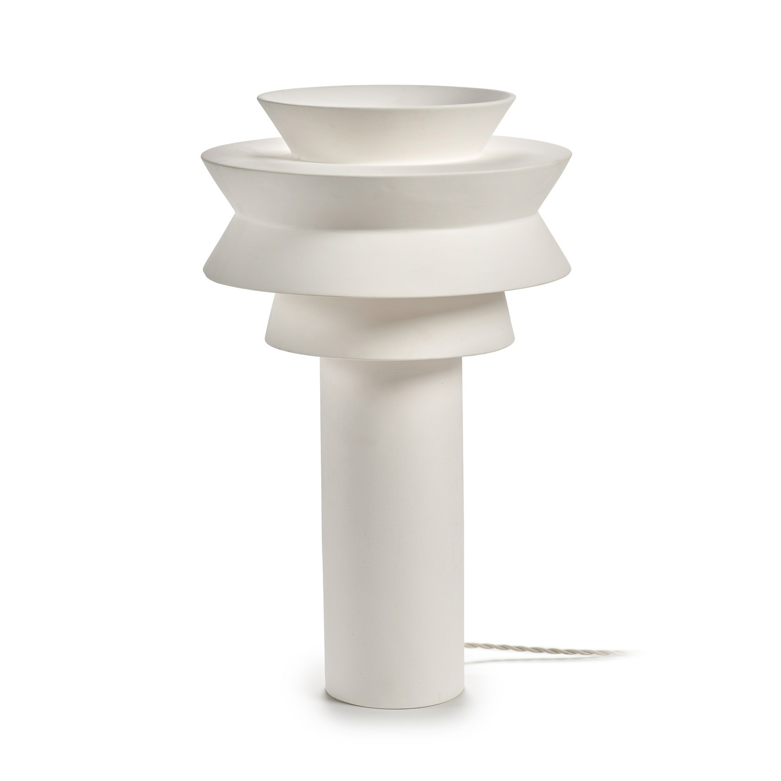02 L WHITE LEO bordlampe, hvit, høyde 55 cm, E27 – Serax