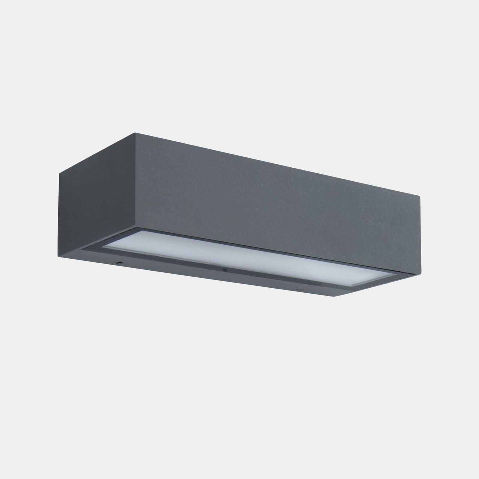 LEDS-C4 LED-utomhusvägglampa Nemesis grå bredd 19,5 cm