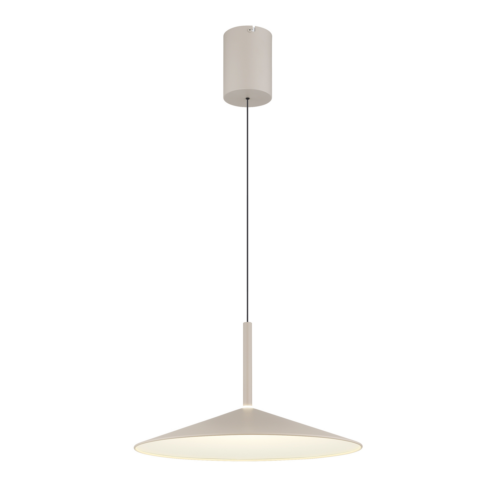 Κρεμαστό φωτιστικό LED Lampone, χρώμα άμμου, Ø 47 cm, μέταλλο, Soft-Lift Κρεμαστό φωτιστικό LED Lampone, χρώμα άμμου, Ø 47 cm, μέταλλο, Soft-Lift