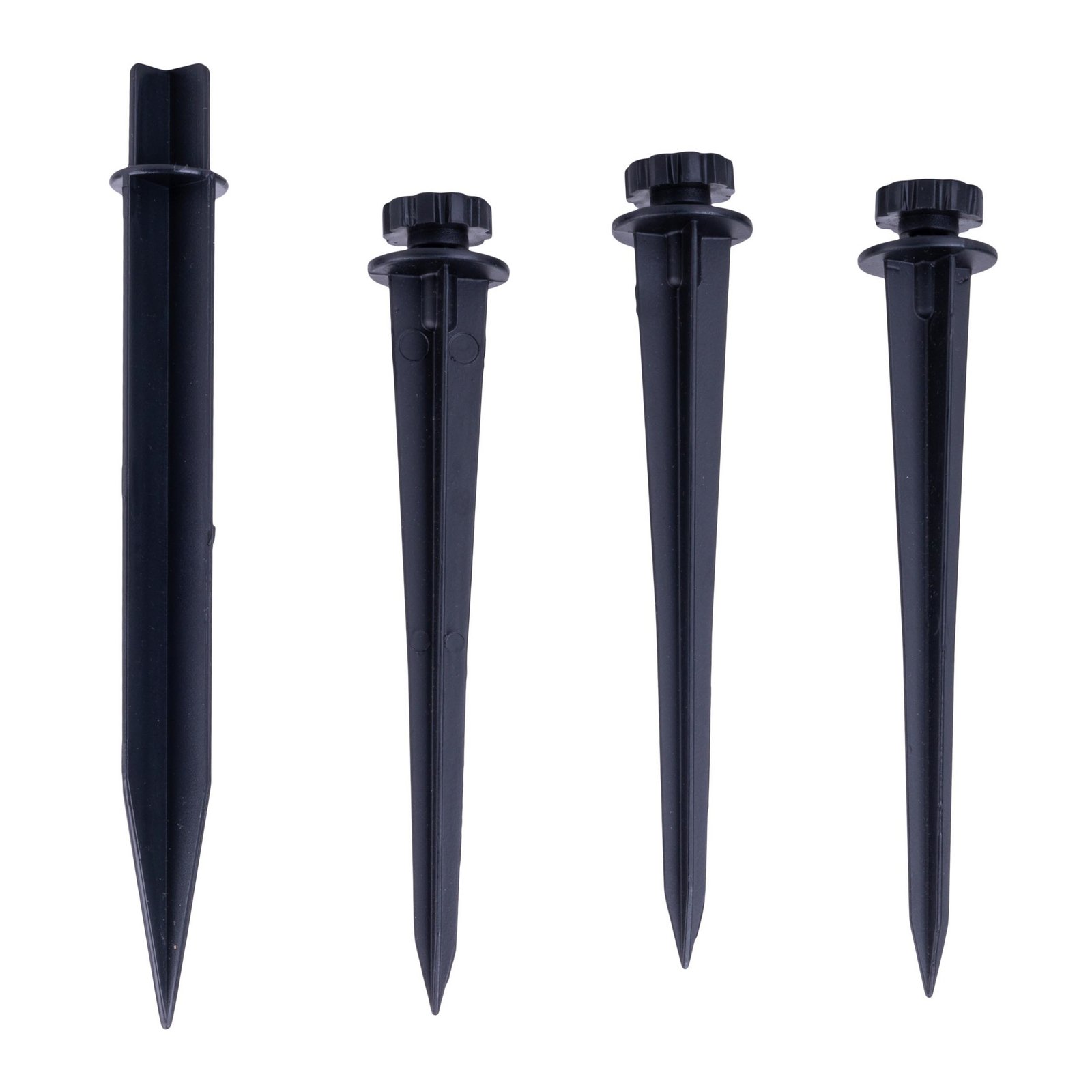 LED solar ground spike light SPOTI, black, set of 3, IP44