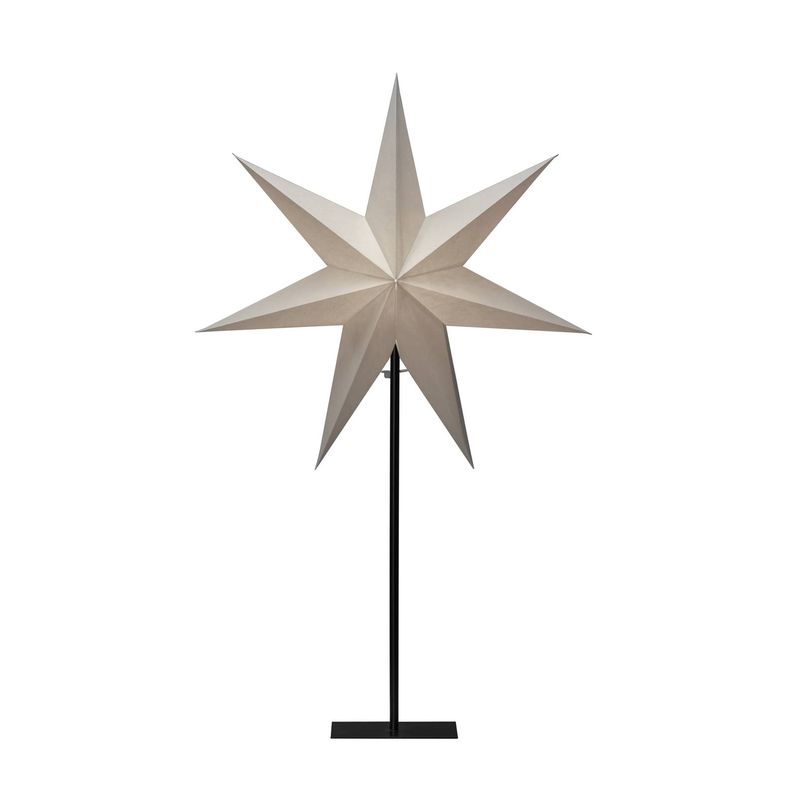Levně Dekorační světlo papírová hvězda 7 cípů bílá 80 cm