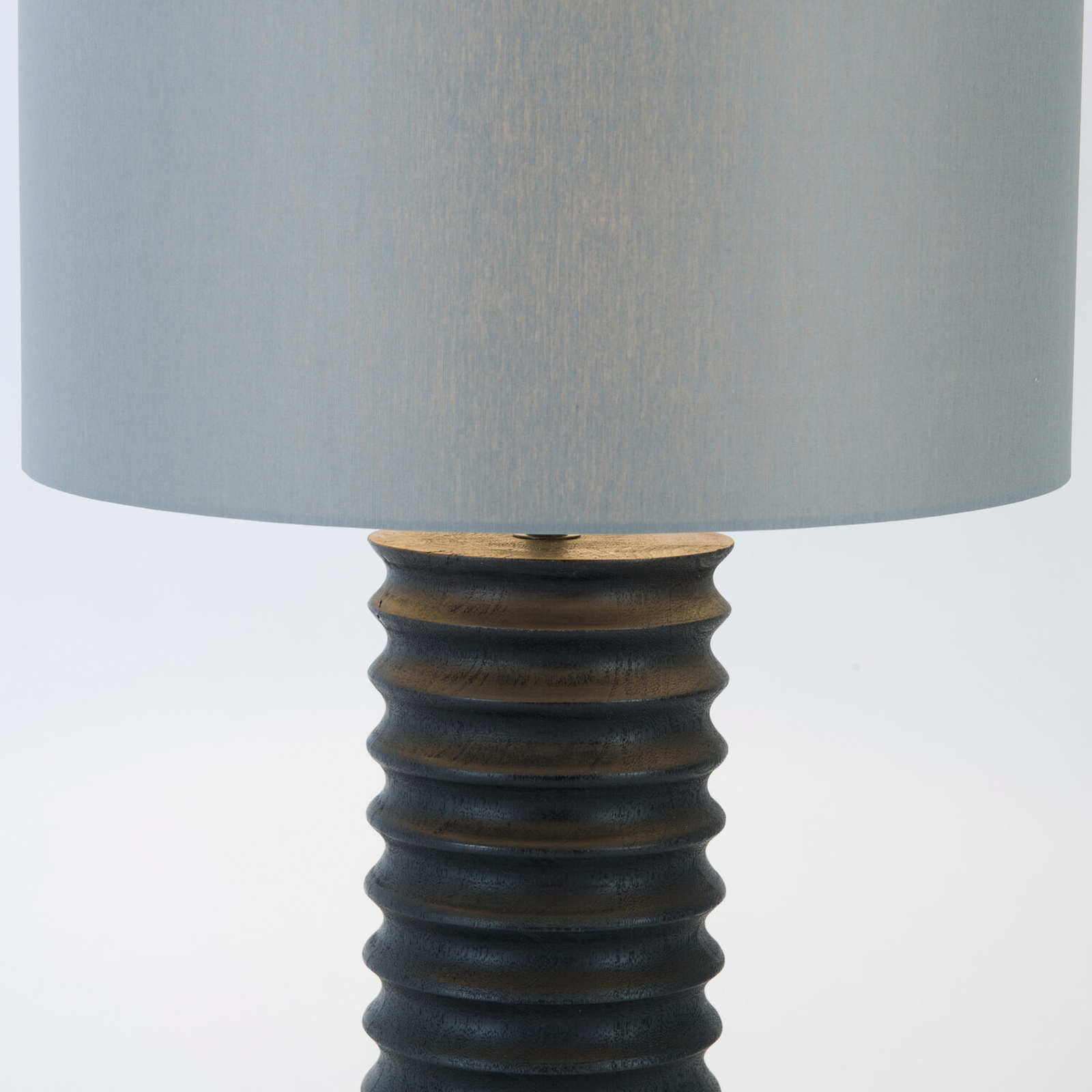 Bordlampe BENEDETTO, svart/grå, høyde 65 cm, tre/chintz
