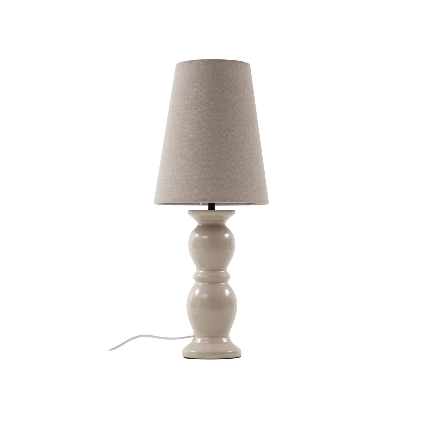 Stolná lampa Lucande Lyndorin, béžová, keramika