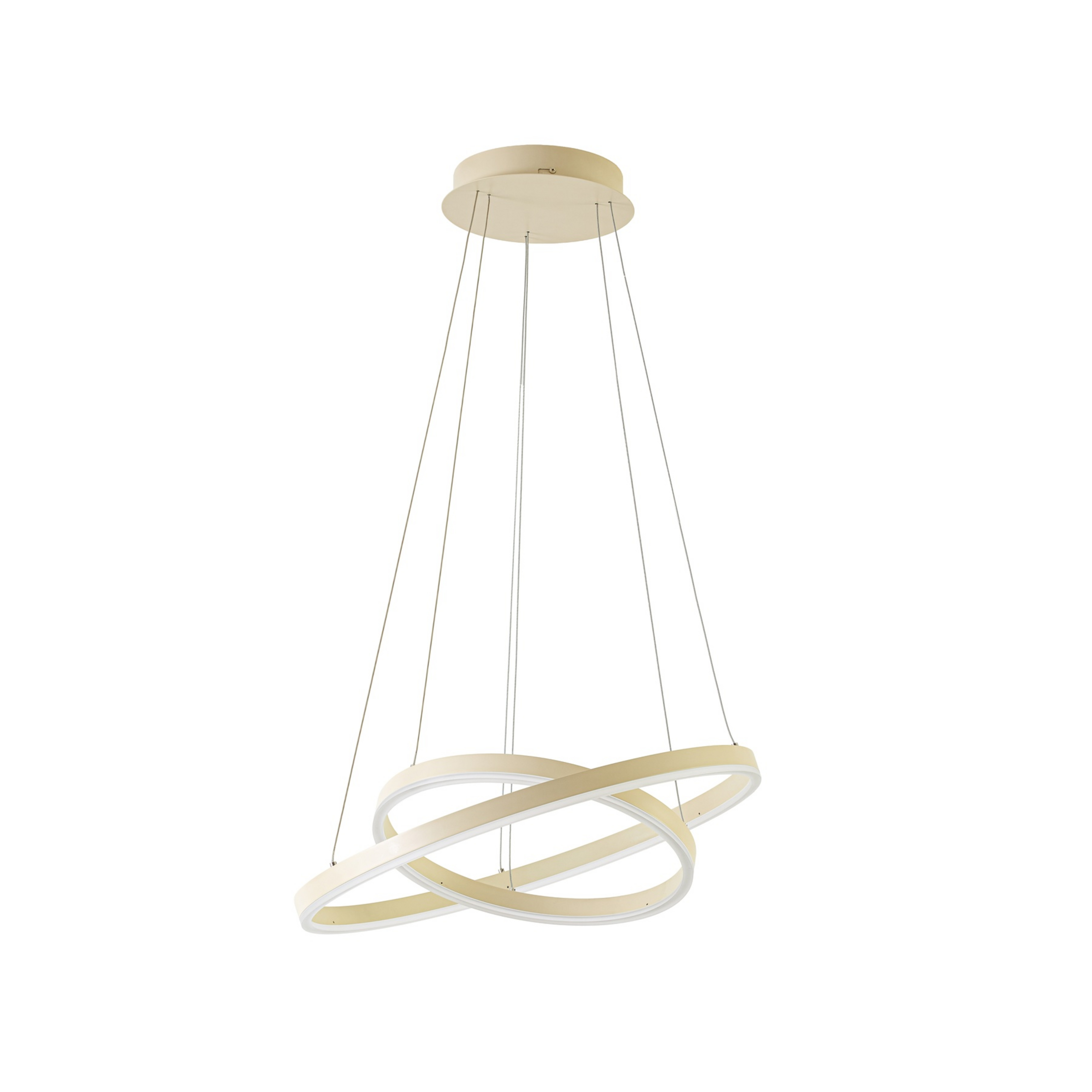 Lampă suspendată LED Albiona, bej, 2 inele, Ø 60 cm - Arcchio
