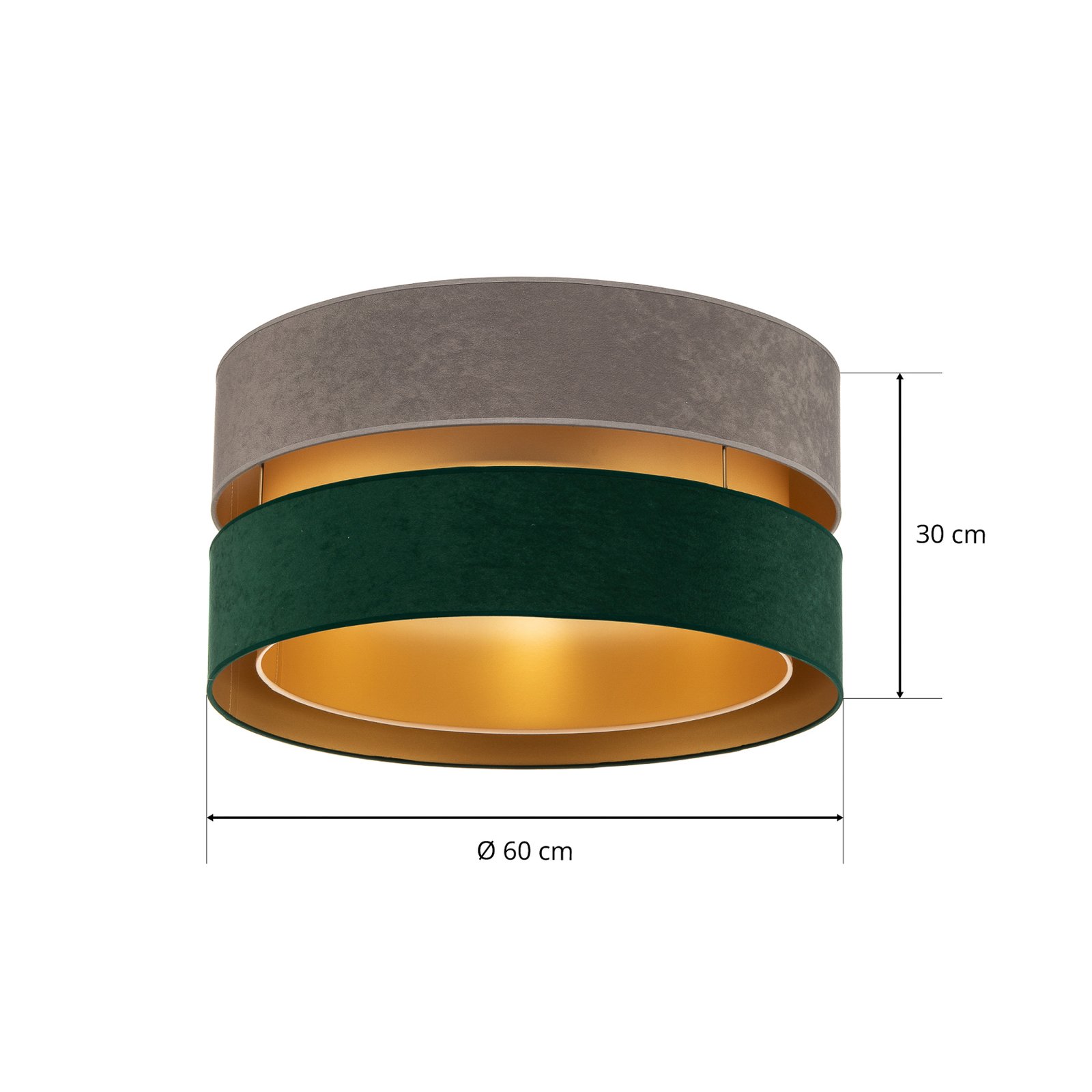 Plafondlamp Golden Duo Ø 60cm grijs/groen/goud