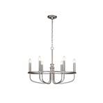 Capitol Hill chandelier, 6-bulb, brushed nickel