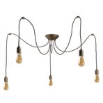 Allen hanglamp, antiek messing, 5-lamps