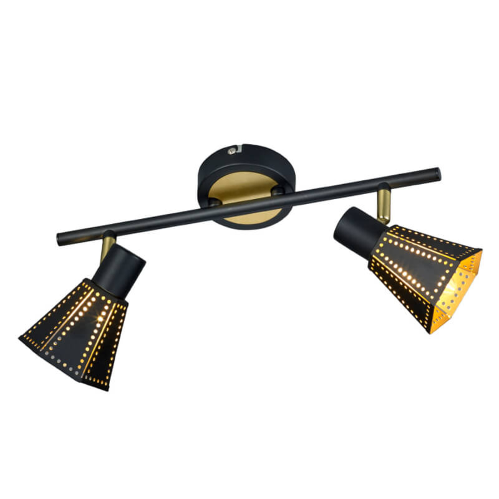 Trio Lighting Houston - black and gold ceiling light, for Living / Dining Room, metal, E14, 40 W, energy efficiency: A++, L: 36.5 cm, W: 9.5 cm, H: 19 cm
